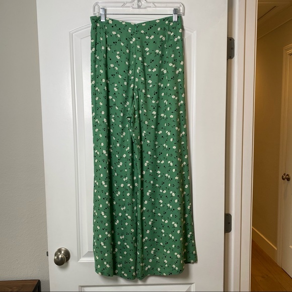 Reformation Green Floral Print Wide Leg Pants - Picture 4 of 6
